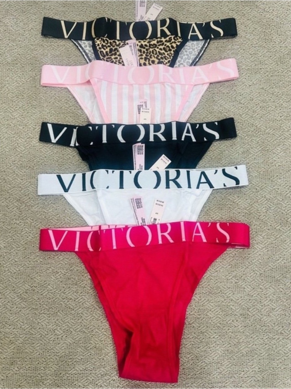 Victoria's Secret Exploded Logo Cotton 90s Brief Panty 5 pack size S
